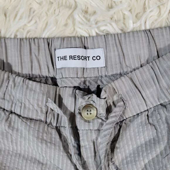 THE RESORT CO Seersucker Trousers Sage – Gray Striped Pants Mens Small - Picture 7 of 16